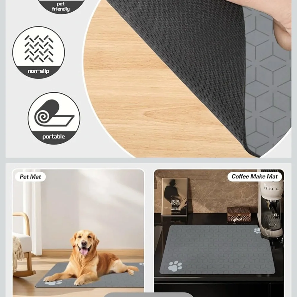 Gray Super Absorbent Dog Mat